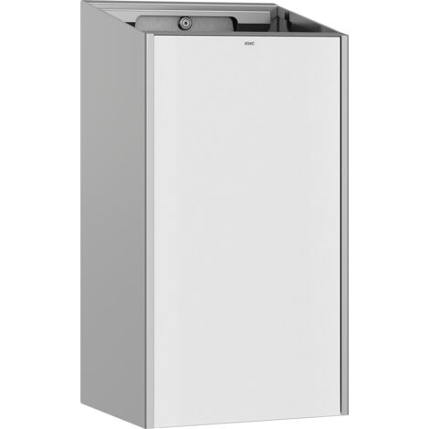 Poubelle KWC AR, EXOS, acier inoxydable, AP, 300x573x250 mm, façade en verre trempé blanc, 30l