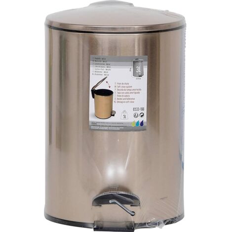 Poubelle metal frein de chute 3l - dore - Tendance