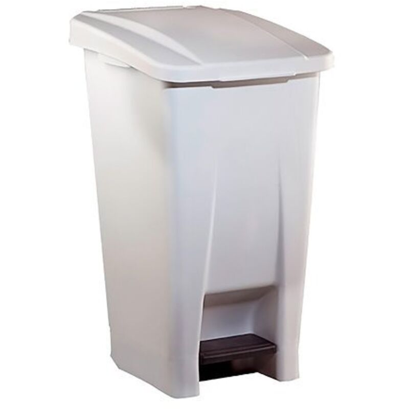 Rossignol - Poubelle 60 litres rectangle à pédales blanche