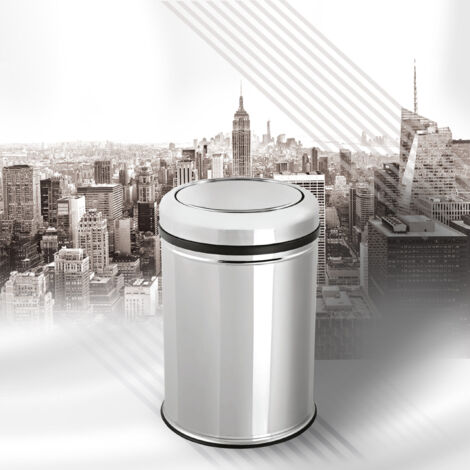Poubelle moderne chromé couverture oscillant ISI 16 L - LPP