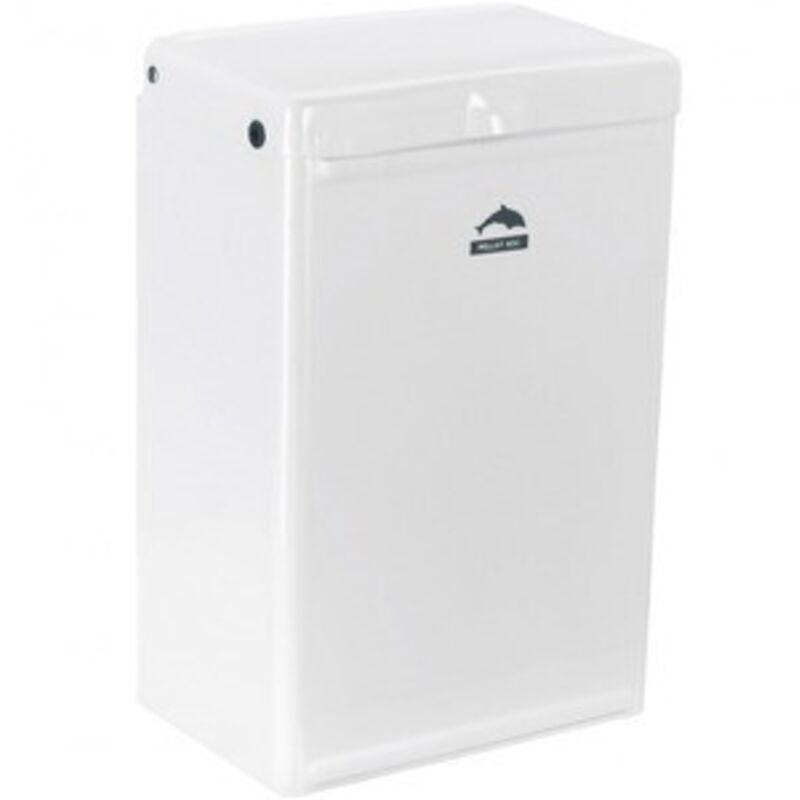 Poubelle murale epoxy blanc, acier cathaphorese