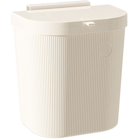 Poubelle murale avec couvercle basculant, modèle suspendu en plastique, design tendance pour cuisine, salle de bain et intérieur maison
