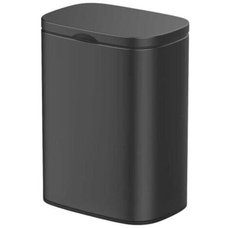 Poubelle murale en inox mat \"Sare\" - Noir - 5 L