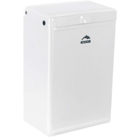 Poubelle murale epoxy blanc, acier cathaphorese