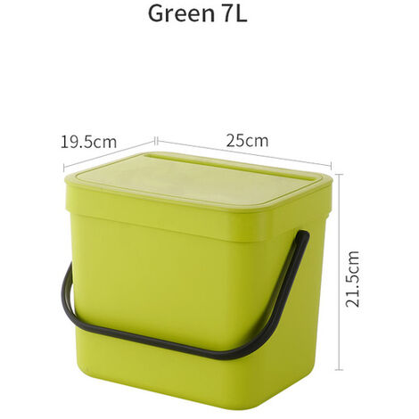 Poubelle murale pour salle de bains, cuisine, salon, toilettes, chambre à coucher, seau à ordures, Style nordique,Green-7L