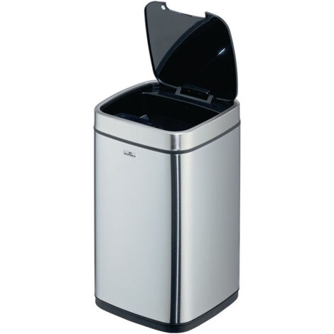 Poubelle NO TOUCH 12L 12 l H430mm acier inoxydable / plastique mét. argent DURAB