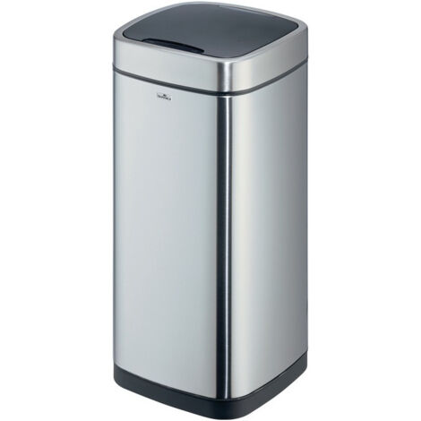 Poubelle NO TOUCH 35L 35 l H690mm acier inoxydable / plastique mét. argent DURAB