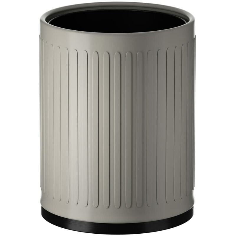 Poubelle ouverte pour salon, chambre à coucher, poubelle de cuisine intérieure, rayures épaisses de qualité commerciale, très résistante (gris