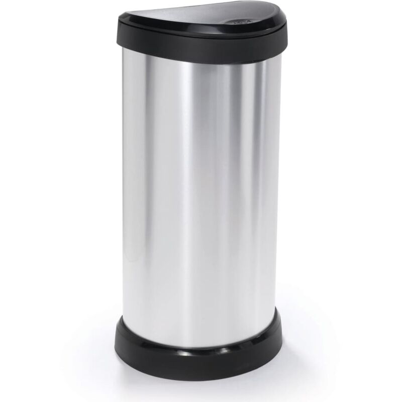 Poubelle à pédale Deco Ovale 40 l Argenté Curver