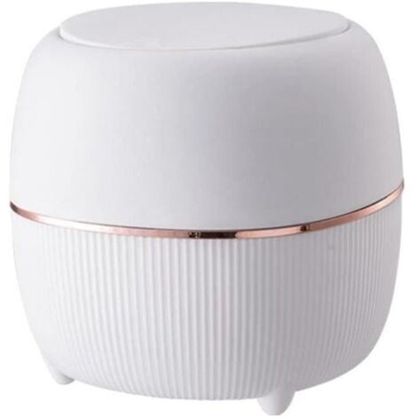 poubelle peut,Appuyez sur la poubelle,Mini Poubelle de Bureau,poubelle en plastique,pour Armoire de bureau,chambre,bureau(Blanc)