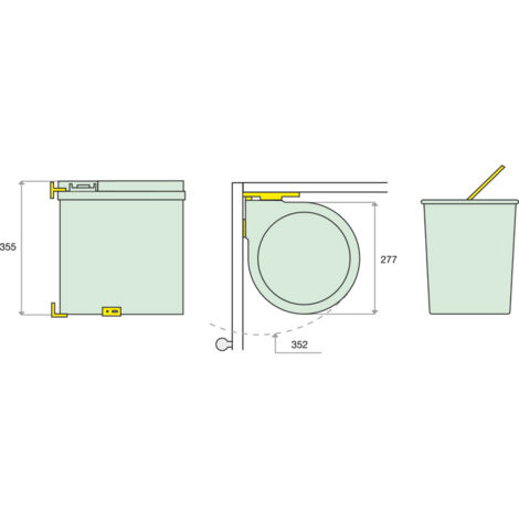 Poubelle pivotante ouverture automatique - 13 l - Dcor : Inox - WESCO - Dcor : Inox