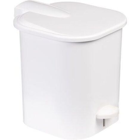 Poubelle plastique blanc pour sanitaires. 4 litres - GILAC