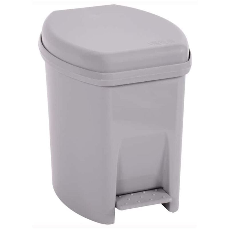 Poubelle 6 litres Gris Beton Pedale+Seau - EDA