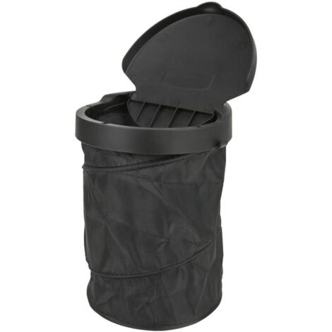 Poubelle pliable en polyester Poubelle de camping pliable Poubelle de voiture noire pliable Poubelle automatique Camping Voyage Autosuffisance Poubelle Noir 2pcs
