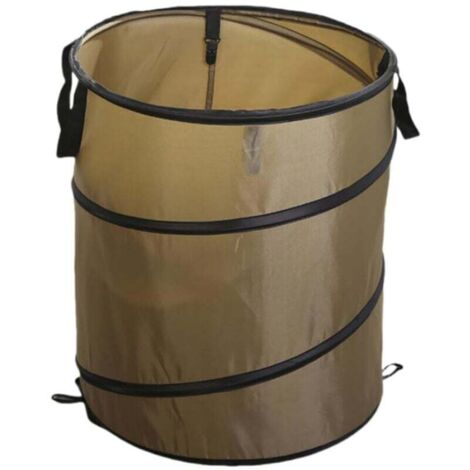 Poubelle pliable, poubelle portable, poubelle pop-up, poubelle de camping pliable, bac de recyclage pour vêtements et jouets (marron)
