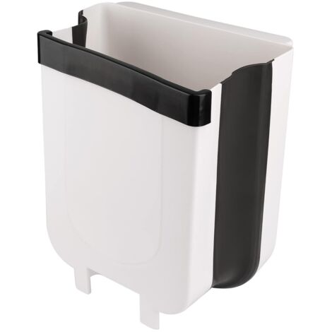 Poubelle pliable suspendue en plastique, grand format, couleur blanche, pratique pour cuisine et voiture