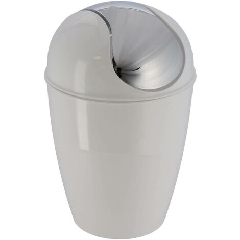 Poubelle pp conique avec couvercle 5,6l- blanc - Tendance