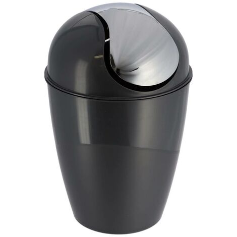 Poubelle pp conique avec couvercle 5,6l - gris - Tendance