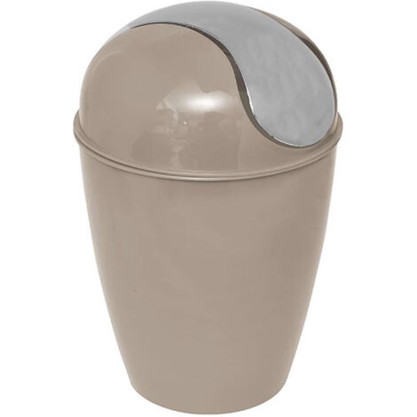 Poubelle pp conique avec couvercle 5,6l - taupe - Tendance