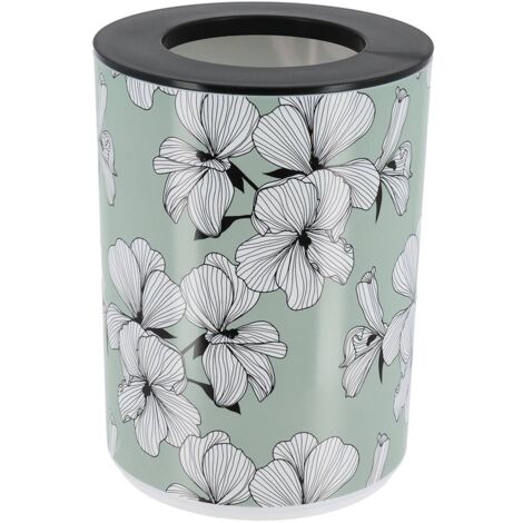 Poubelle pp imprimee avec couvercle  5l - ecrin vert - Tendance
