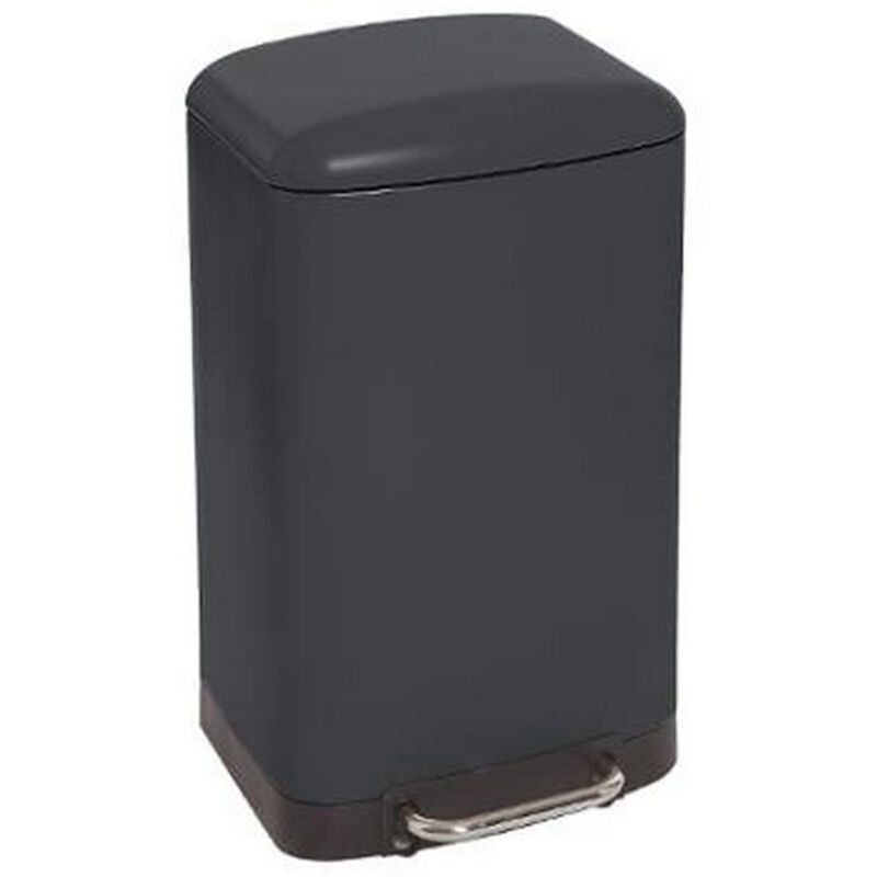 Poubelle rectangulaire à pédale coloris noir - 30 Litres Pegane