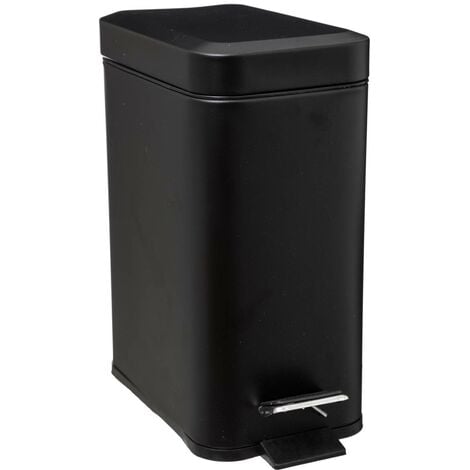 Poubelle rectangulaire soft close inox 5l noir - 5five