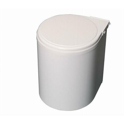 Poubelle ronde plastique Blanc EMUCA - 13L - Ø277 mm ht 355 mm - 8035815