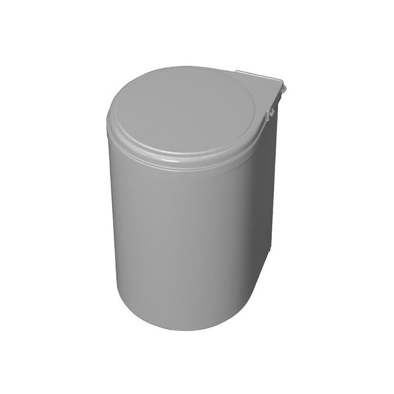 Poubelle de recyclage, 13L, fixation sur porte, ouverture couvercle automatique, Plastique, gris. - Emuca