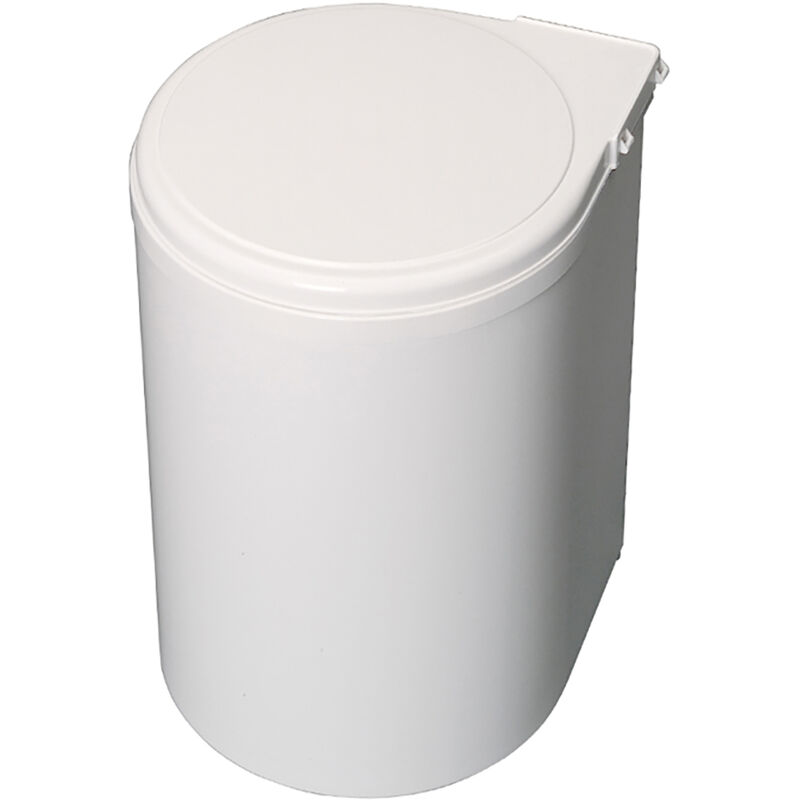 Emuca Bac de recyclage à fixer sur porte de meuble, 1 bac amovible 13 litres, Plastique, Blanc