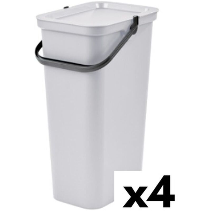 Tontarelli - Bac de recyclage fashion 38 l white (4 pièces)