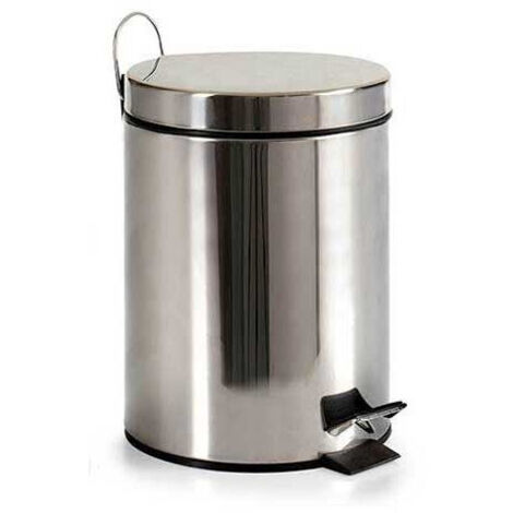 Poubelle Ronde à Pédale en Inox Brillant - 5L