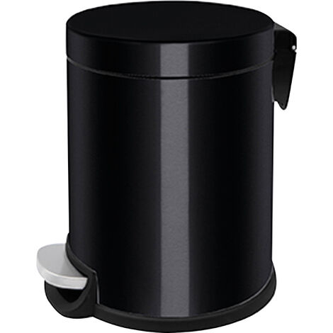 Poubelle ronde à pédale ligne black - Contenance : 5 L - Décor : Noir RAL 9005 - Diamètre : 205 mm - Hauteur : 275 mm - Matériau : Inox 304 - ITAR