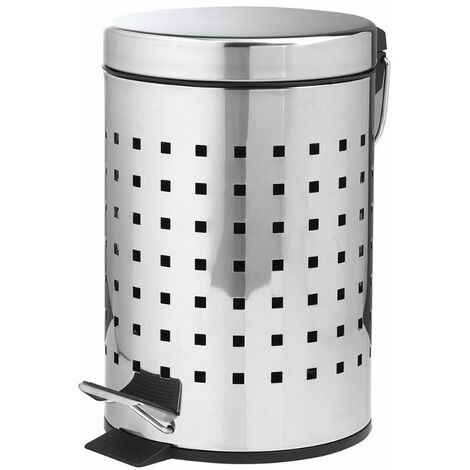 POUBELLE RONDE DE 3 LITRES EN ACIER INOXYDABLE À PÉDALE POUR SALLE DE BAINS