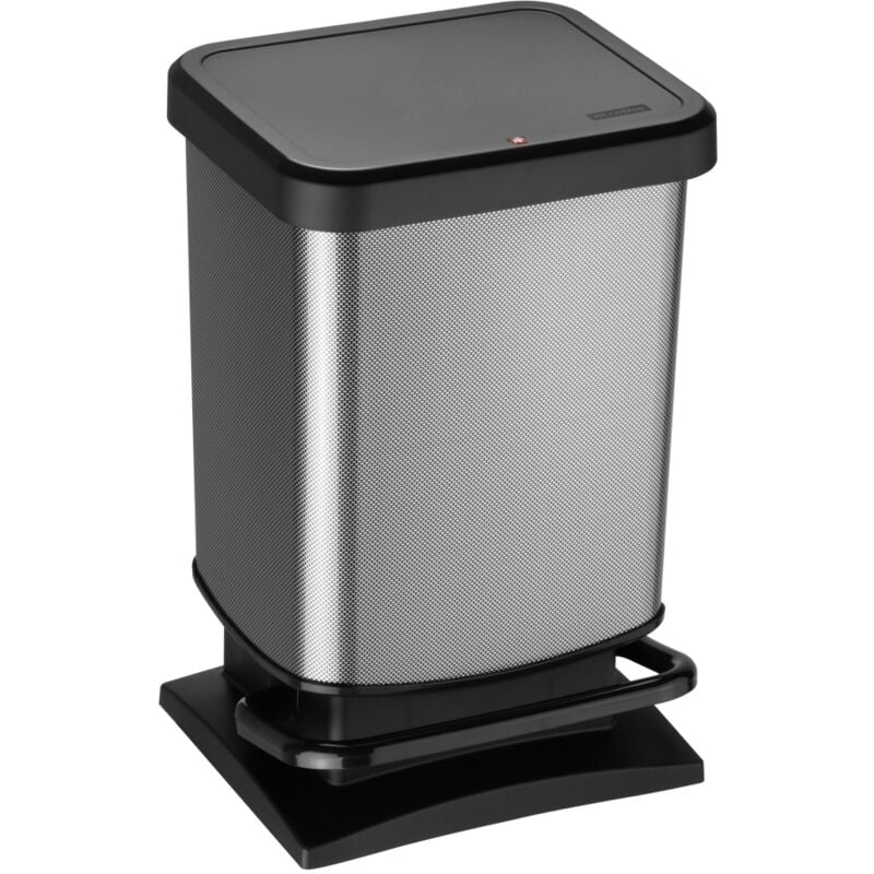 Poubelle à pédale Rotho Paso 20 l Carbone Métallisé
