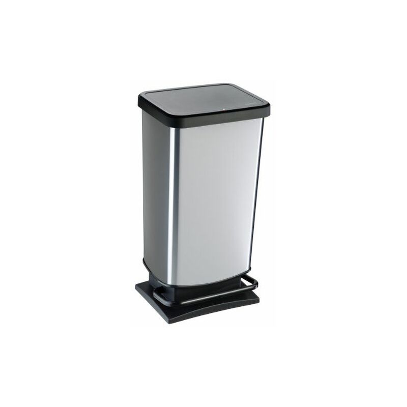 7541 Paso Poubelle à pédale 40 l Argent - Rotho