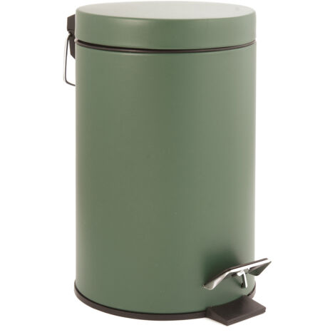 Poubelle salle de bain 3l lady en métal  kaki