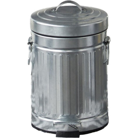 Poubelle salle de bain à pédale 3L en métal gris