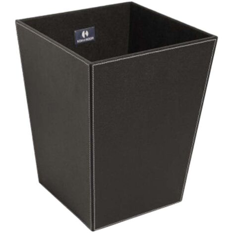Poubelle salle de bain Ecopelle en cuir synthétique L23 x l23 x h30cm - couleur noir - Koh-I-Noor