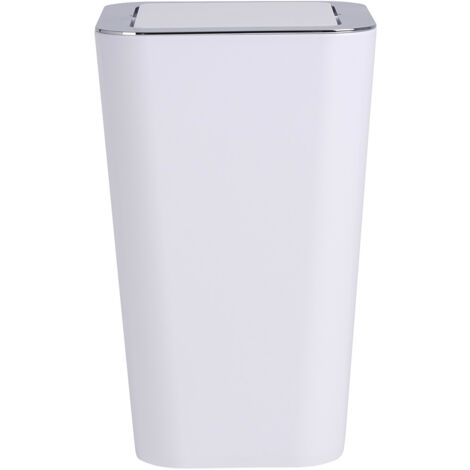 Poubelle salle de bain WENKO Candy blanche 6 litres 2 pièces poubelle avec couvercle basculant poubelle design moderne poubelle plastique élégante petite poubelle cosmétique pour un intérieur raffiné