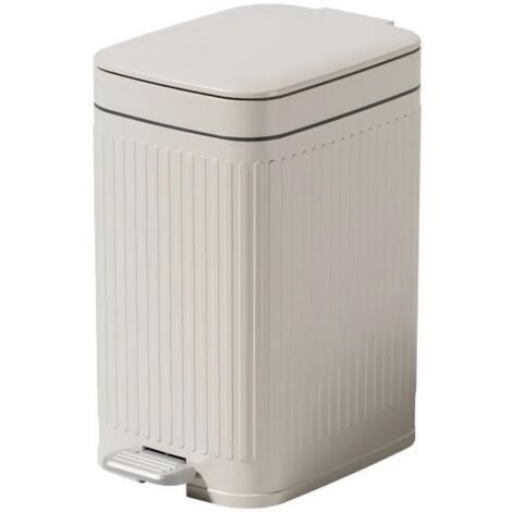 Poubelle Salle De Bains - 8 Litres - Couvercle Amorti - Ouverture Au Pied Ou Par Pression - Design Slim - Pour Sous-Evier Et Petit Espace