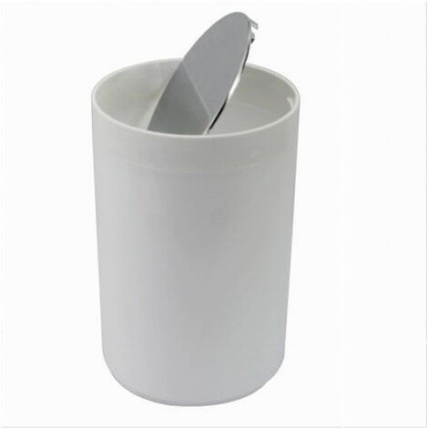 Poubelle Seau à Déchets Blanc Meubles De Salle De Bain Couvercle Basculant 79867