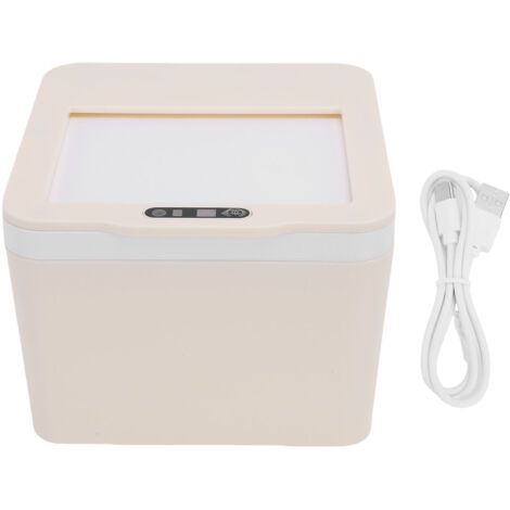 Poubelle Sensor Automatique 4L Trash Box pour Bureau Désktop Boîte de Stockage ABS Mini avec Douche USB Charge