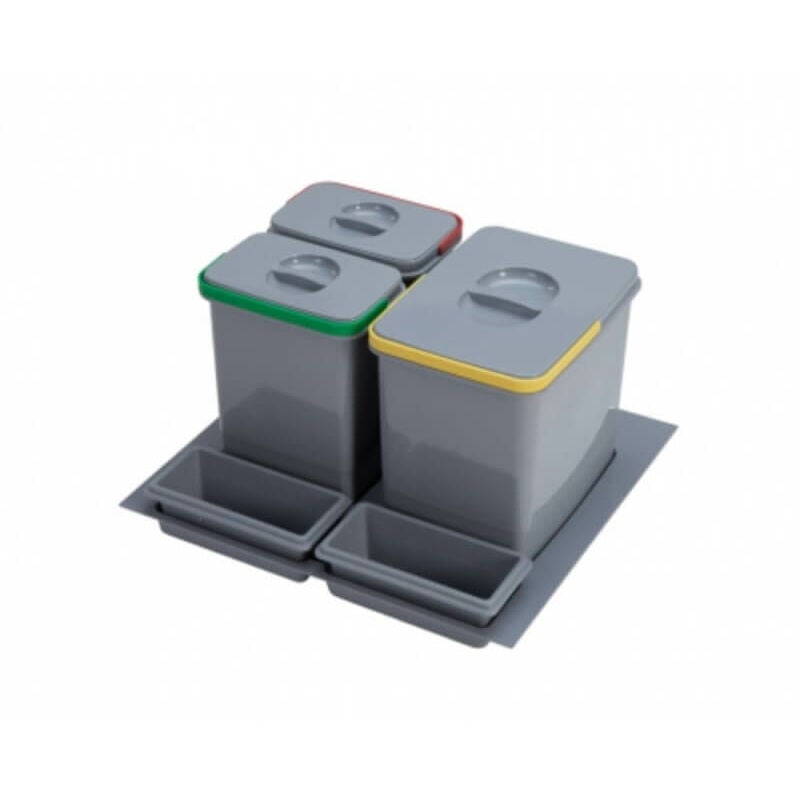 Poubelle sous évier Pratiko600 avec trois seaux