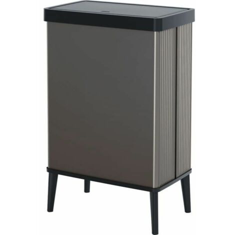 Poubelle sur pieds - VERTO - CURVER - Ouverture touch - 54 L - Gris perle