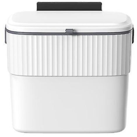Poubelle suspendue avec couvercle, composteur de cuisine à placer sous l'évier, petite poubelle de cuisine murale en plastique avec couvercle pour placard ou plan de travail.