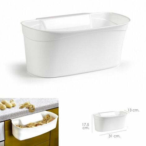 Poubelle suspendue pour comptoir/corbeille à déchets 31x13x17,5 (H) cm. Couleur blanche
