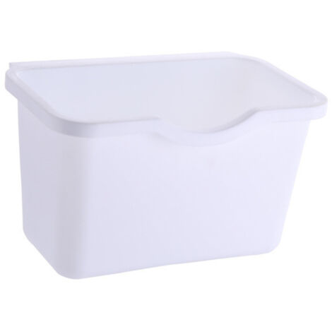 Poubelle suspendue sans couvercle capacité XL pour cuisine/salle de bains en plastique blanc design compact économisant l'espace