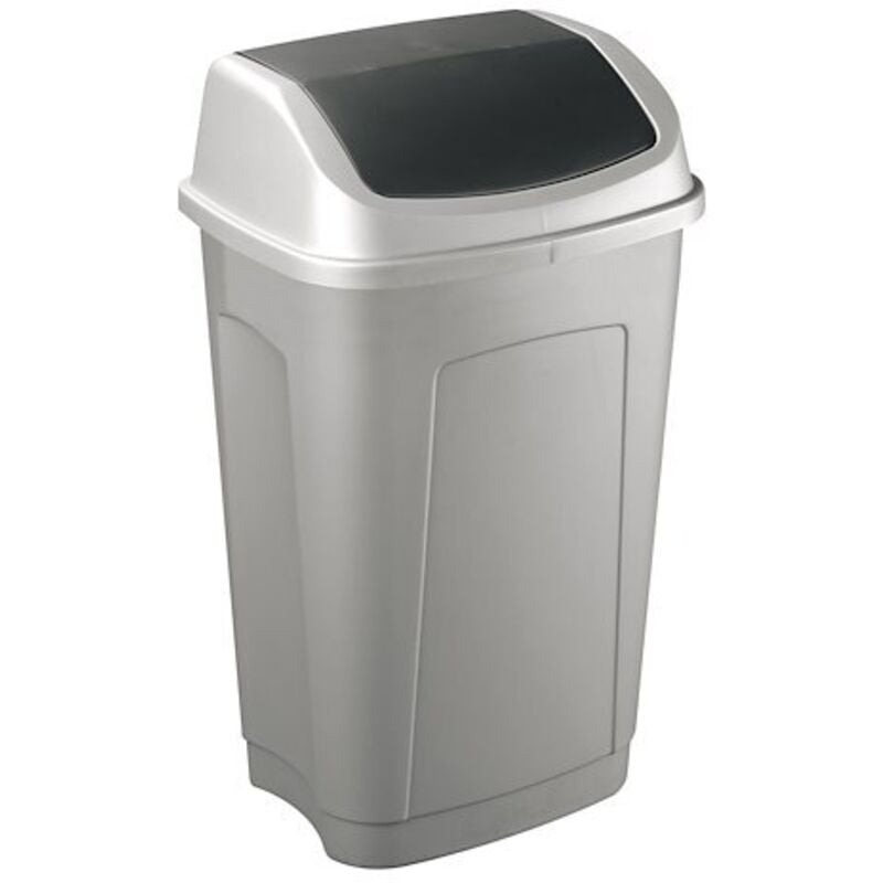 Prodifa - Poubelle Swing 50 litres rectangle basculante grise