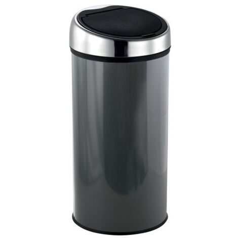 Poubelle Touch Inox 30L Gris Anthracite MSV