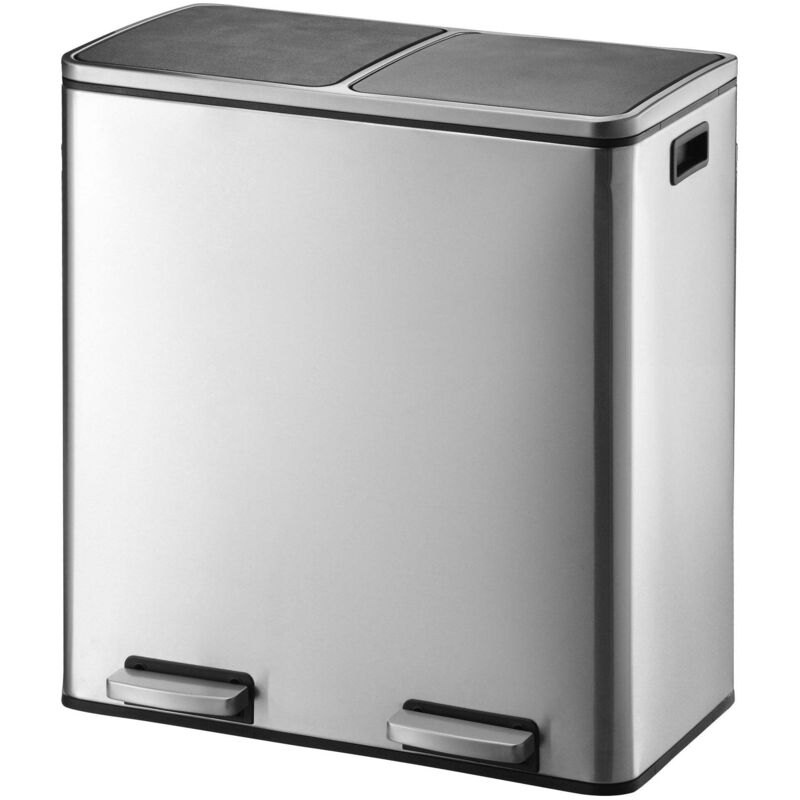 Poubelle pédale tri sélectif MAJOR argent 60L